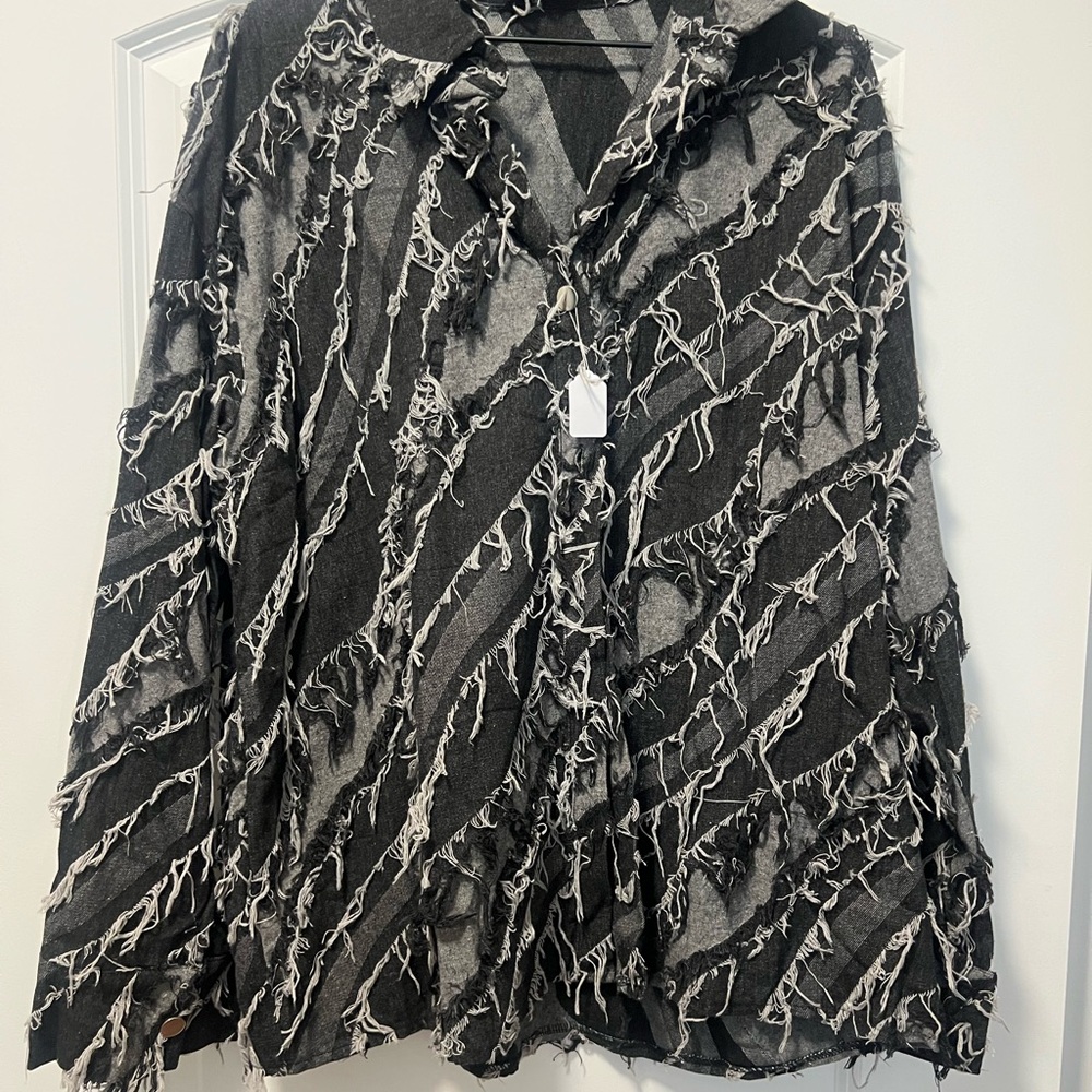 Distressed Black and Gray Jacket